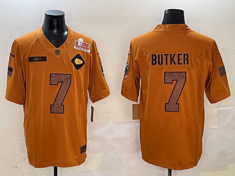 Men Kansas City Chiefs #7 Butker Yellow 2025 Nike Salute to Service Limited NFL Jersey style 3->kansas city chiefs->NFL Jersey